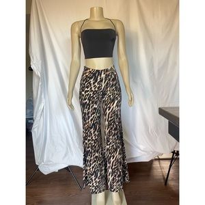 Cheetah print flared pants